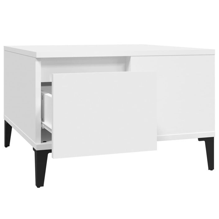 Table basse blanc 55x55x36,5 cm bois d'ingénierie - Photo n°6