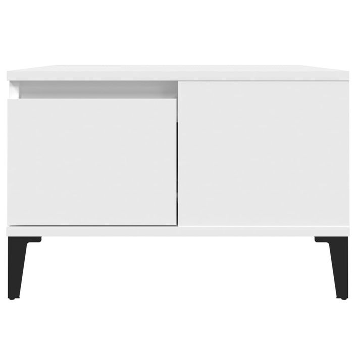 Table basse blanc 55x55x36,5 cm bois d'ingénierie - Photo n°7