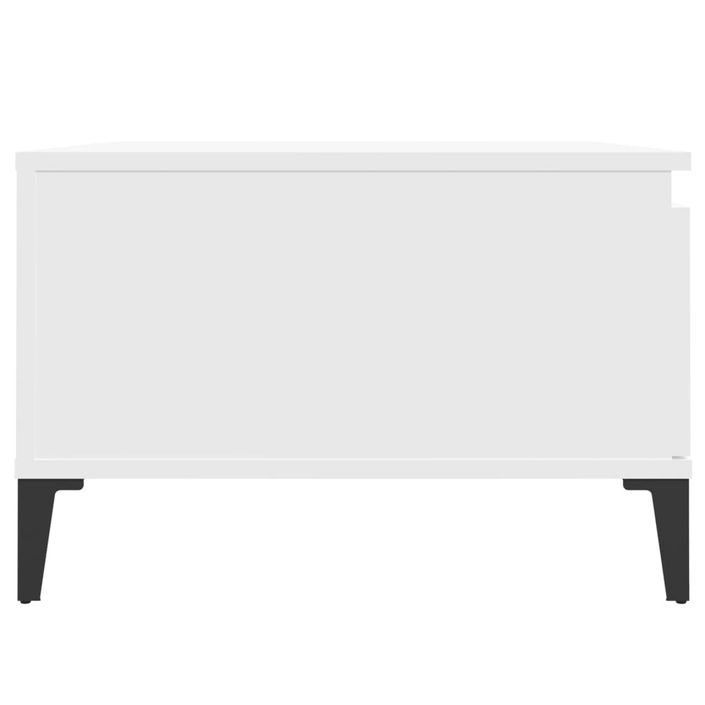 Table basse blanc 55x55x36,5 cm bois d'ingénierie - Photo n°8