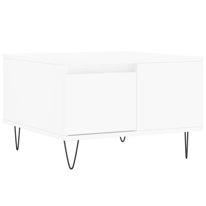 Table basse blanc 55x55x36,5 cm bois d'ingénierie - Photo n°2
