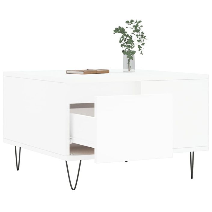 Table basse blanc 55x55x36,5 cm bois d'ingénierie - Photo n°4