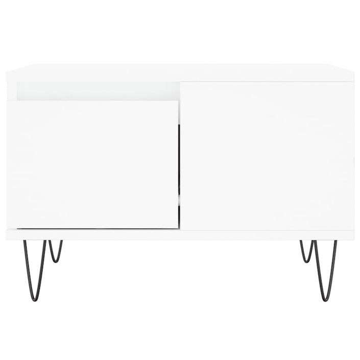 Table basse blanc 55x55x36,5 cm bois d'ingénierie - Photo n°5