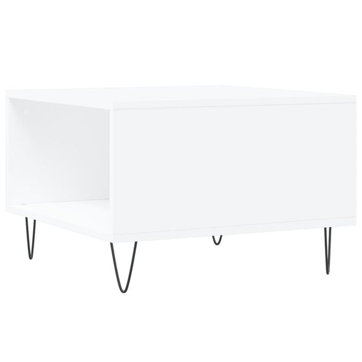Table basse blanc 55x55x36,5 cm bois d'ingénierie - Photo n°8