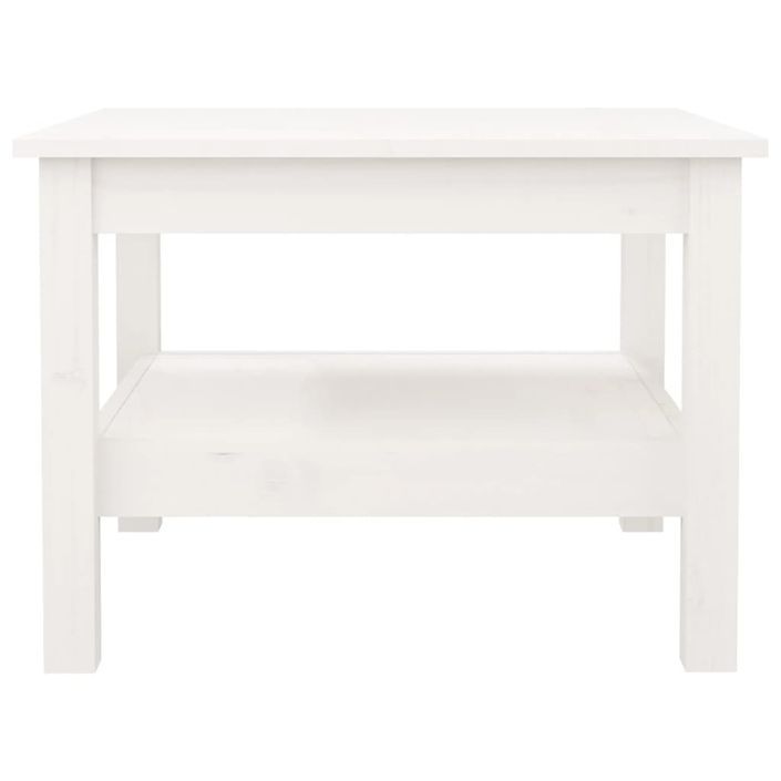 Table basse Blanc 55x55x40 cm Bois massif de pin - Photo n°3