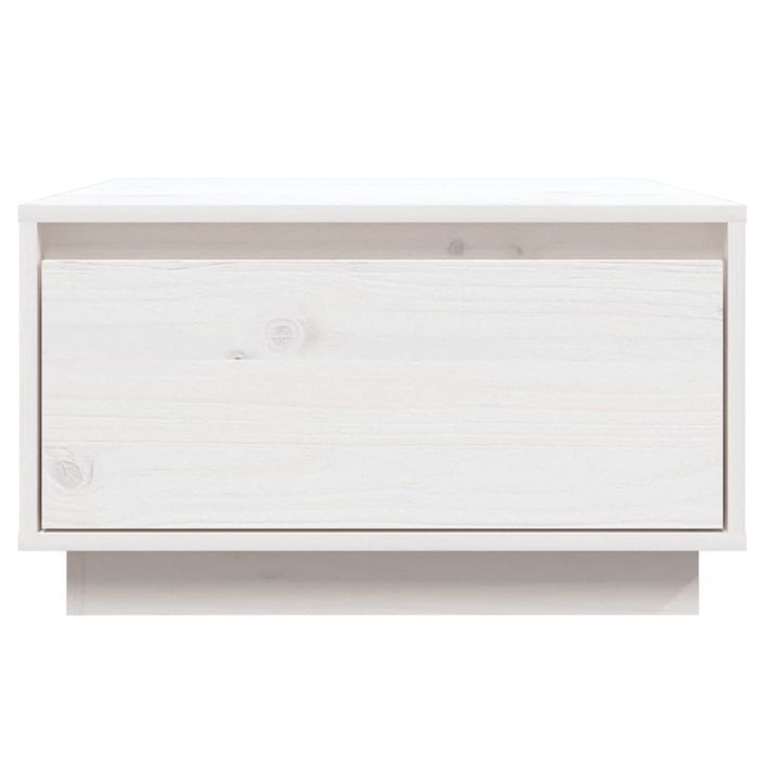 Table basse Blanc 55x56x32 cm Bois massif de pin - Photo n°5