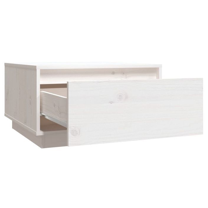 Table basse Blanc 55x56x32 cm Bois massif de pin - Photo n°6