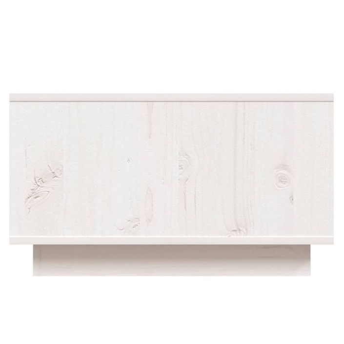 Table basse Blanc 55x56x32 cm Bois massif de pin - Photo n°7