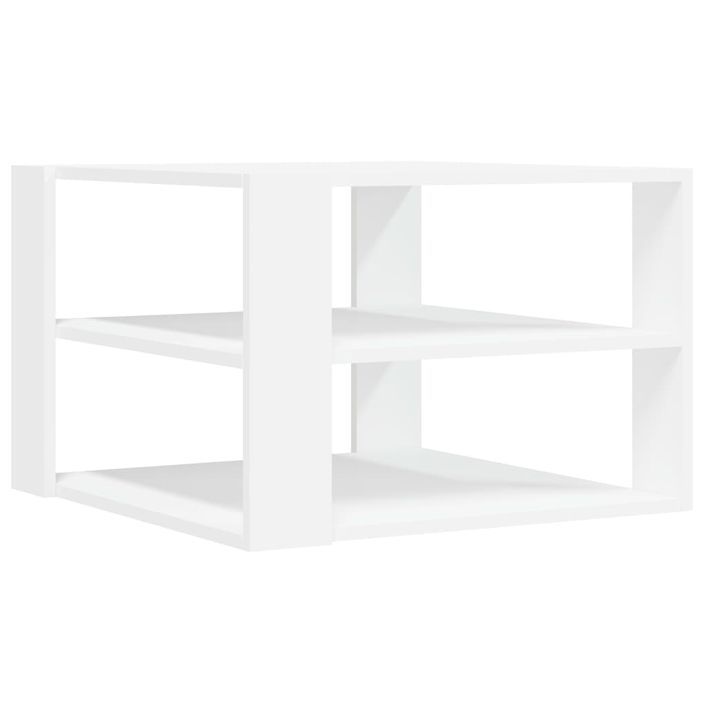 Table basse blanc 59,5x59,5x40 cm bois d'ingénierie - Photo n°2
