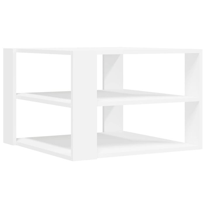 Table basse blanc 59,5x59,5x40 cm bois d'ingénierie - Photo n°5