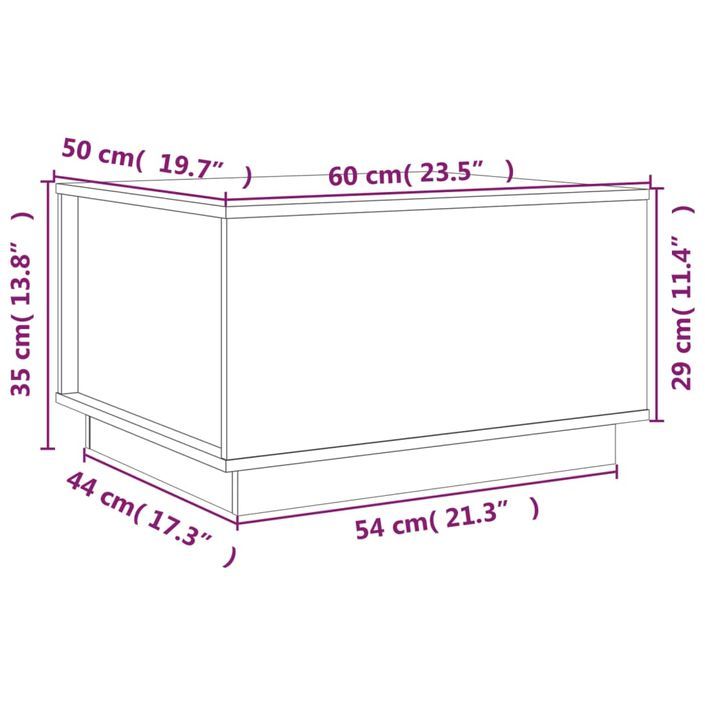 Table basse Blanc 60x50x35 cm Bois massif de pin - Photo n°10