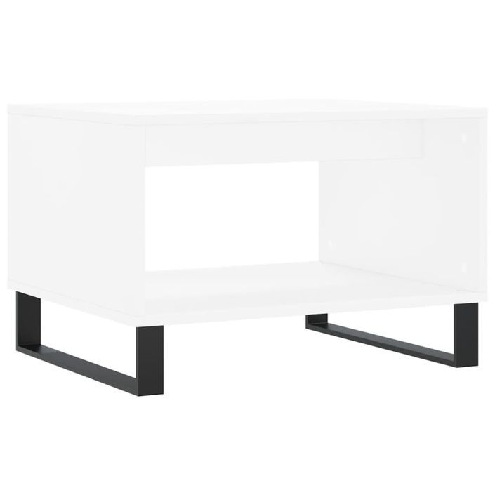 Table basse blanc 60x50x40 cm bois d'ingénierie - Photo n°2