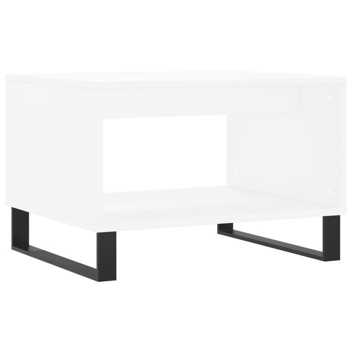 Table basse blanc 60x50x40 cm bois d'ingénierie - Photo n°6