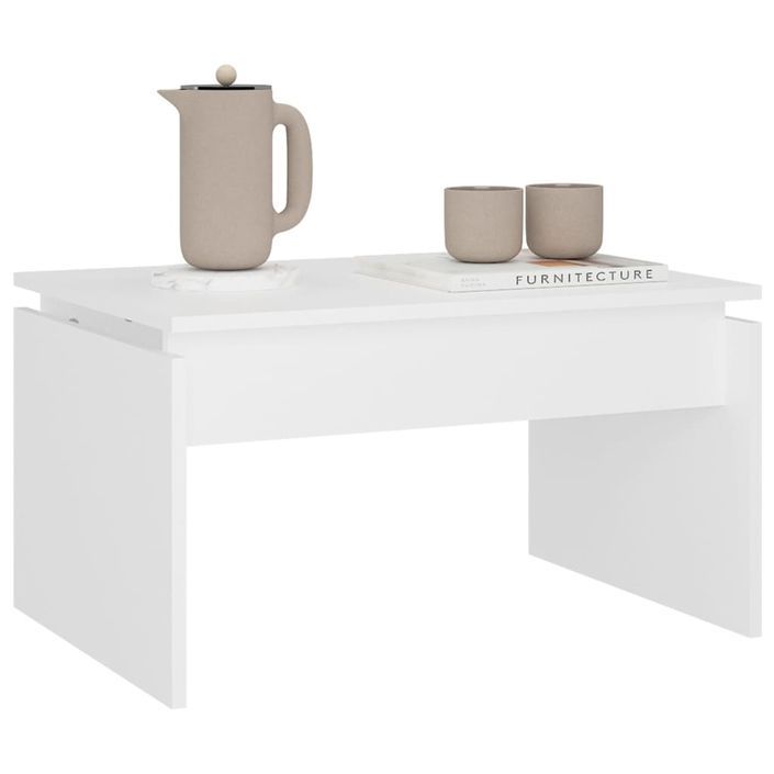 Table basse Blanc 68x50x38 cm - Photo n°4