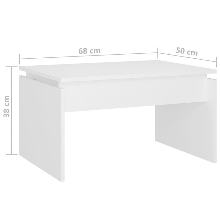 Table basse Blanc 68x50x38 cm - Photo n°7