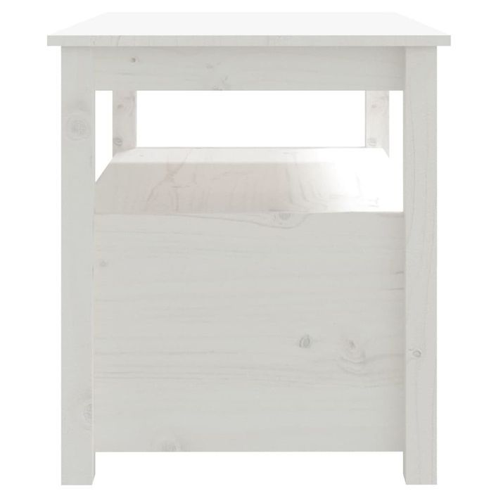 Table basse Blanc 71x49x55 cm Bois massif de pin - Photo n°9