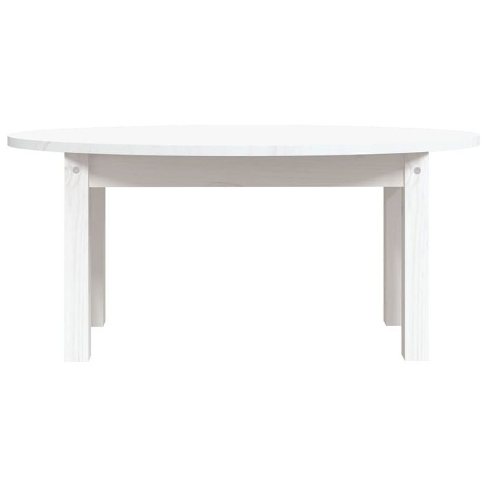 Table basse Blanc 80x40x35 cm Bois massif de pin - Photo n°5