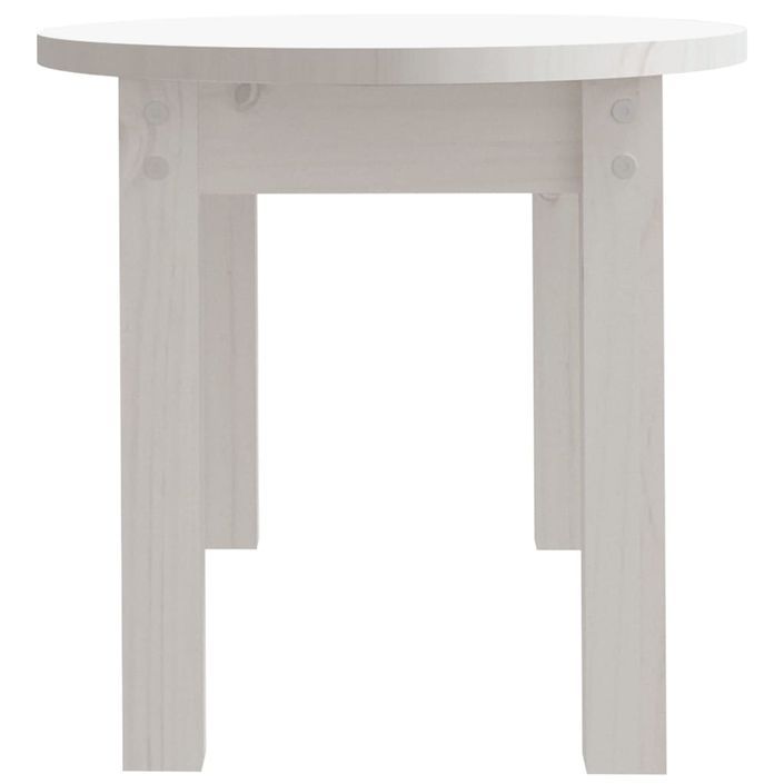 Table basse Blanc 80x40x35 cm Bois massif de pin - Photo n°7