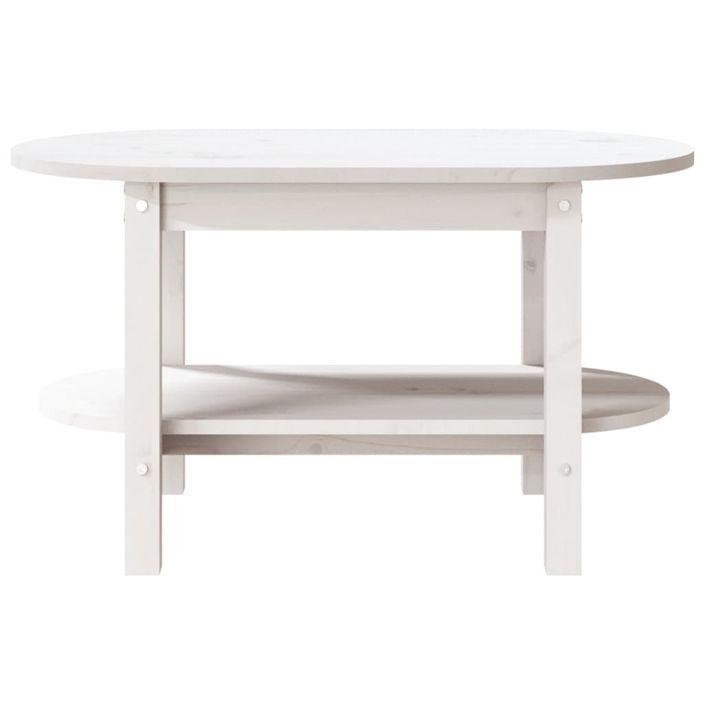 Table basse Blanc 80x45x45 cm Bois massif de pin - Photo n°5