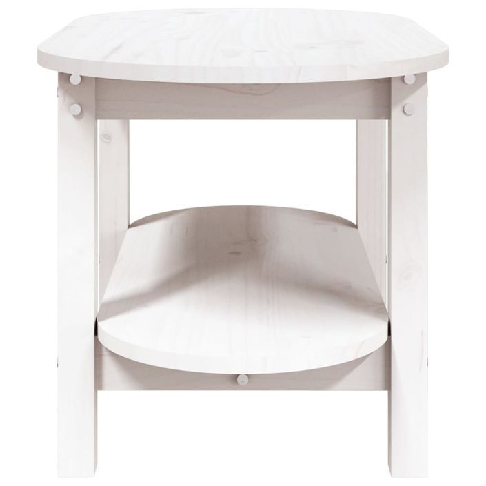 Table basse Blanc 80x45x45 cm Bois massif de pin - Photo n°6