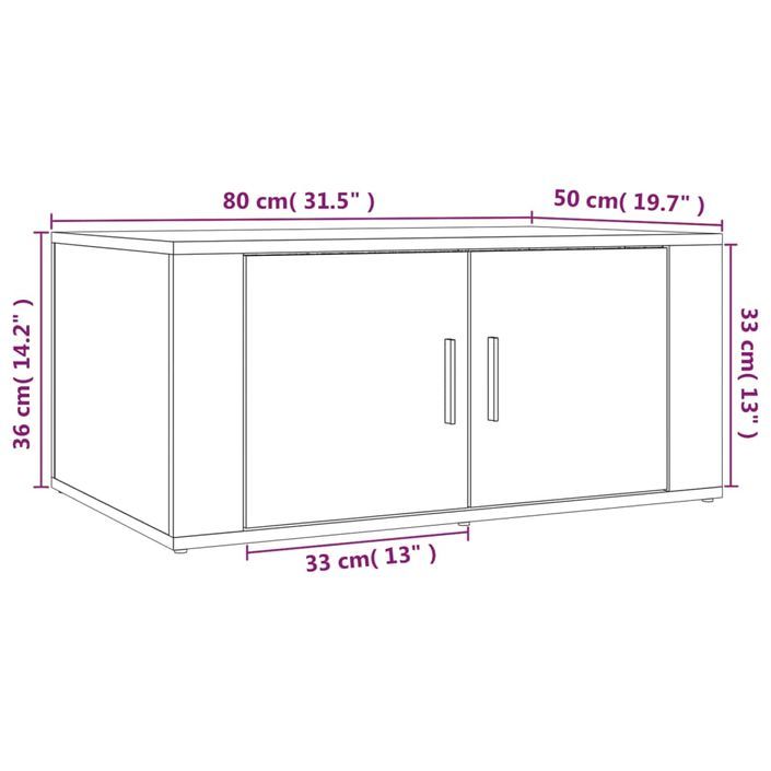 Table basse Blanc 80x50x36 cm Bois d'ingénierie - Photo n°9