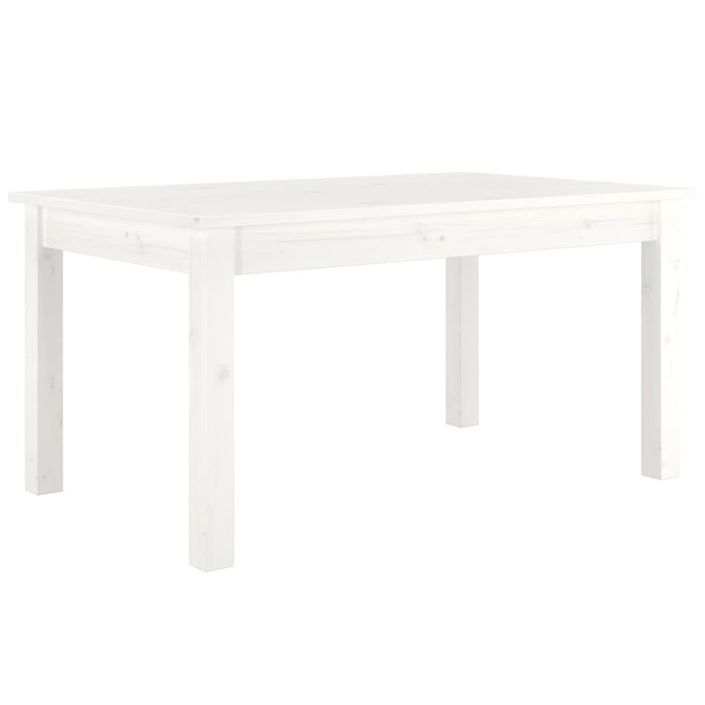 Table basse Blanc 80x50x40 cm Bois massif de pin - Photo n°2