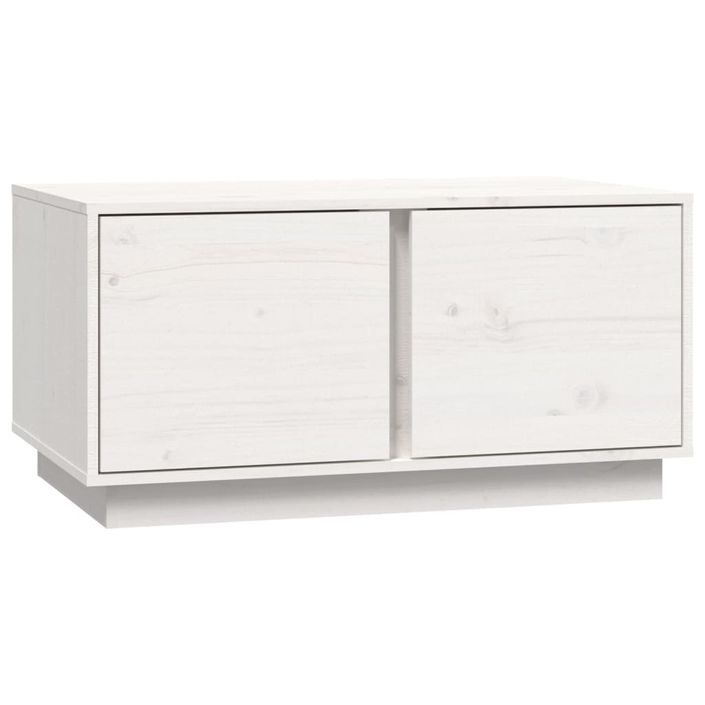 Table basse Blanc 80x50x40 cm Bois massif de pin - Photo n°2