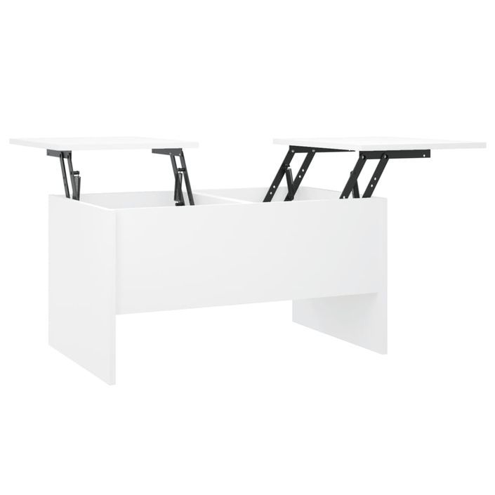 Table basse Blanc 80x50x42,5 cm Bois d'ingénierie - Photo n°1