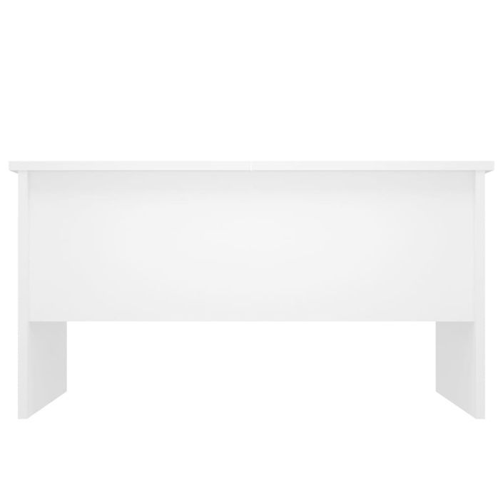 Table basse Blanc 80x50x42,5 cm Bois d'ingénierie - Photo n°6