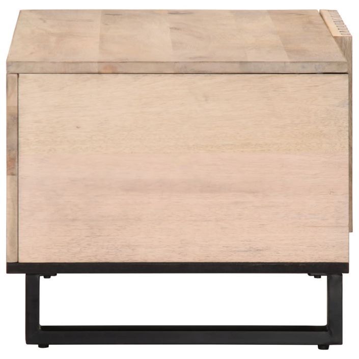 Table basse blanc 80x51x40 cm bois de manguier massif - Photo n°3