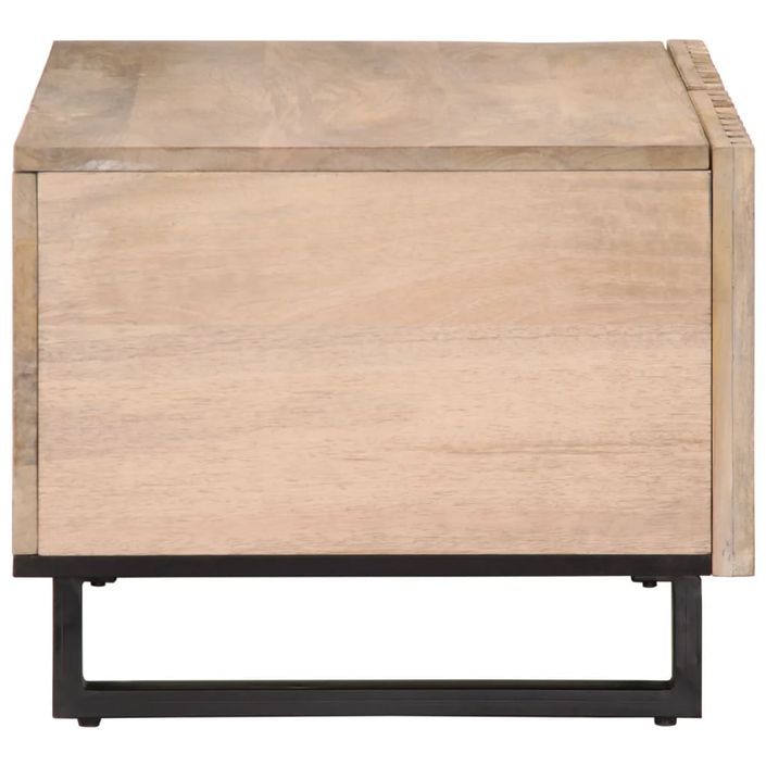 Table basse blanc 80x51x40 cm bois de manguier massif - Photo n°3