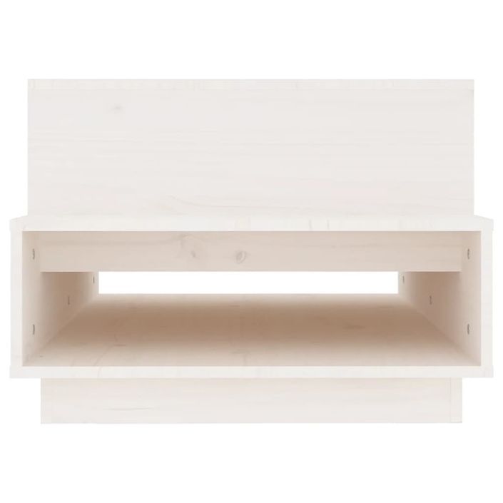 Table basse Blanc 80x55x40,5 cm Bois massif de pin - Photo n°6