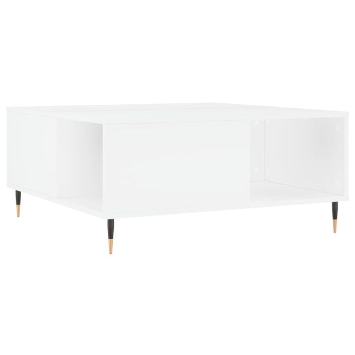 Table basse blanc 80x80x36,5 cm bois d'ingénierie - Photo n°6