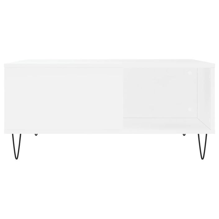 Table basse blanc 80x80x36,5 cm bois d'ingénierie - Photo n°4