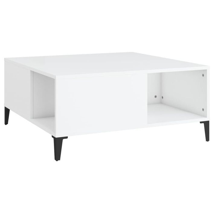 Table basse blanc 80x80x36,5 cm bois d'ingénierie - Photo n°2