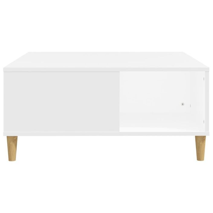 Table basse blanc 80x80x36,5 cm bois d'ingénierie - Photo n°6