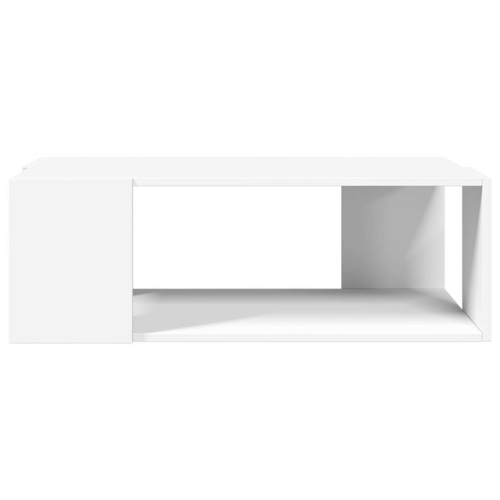 Table basse blanc 89,5x48x30 cm bois d’ingénierie - Photo n°4