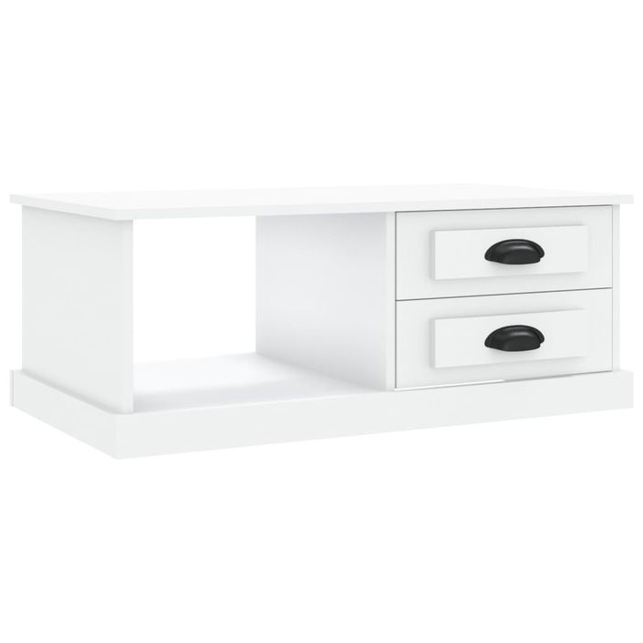 Table basse blanc 90x50x35 cm bois d'ingénierie - Photo n°2