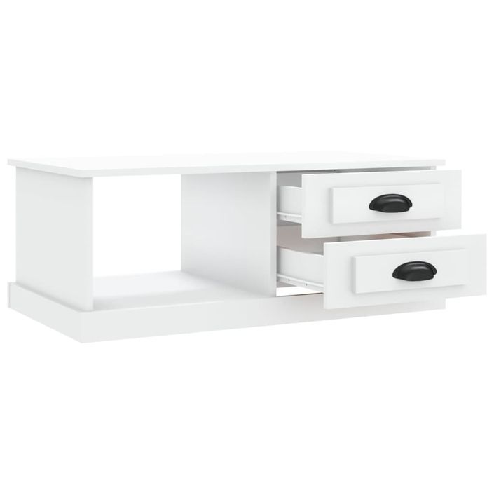 Table basse blanc 90x50x35 cm bois d'ingénierie - Photo n°7