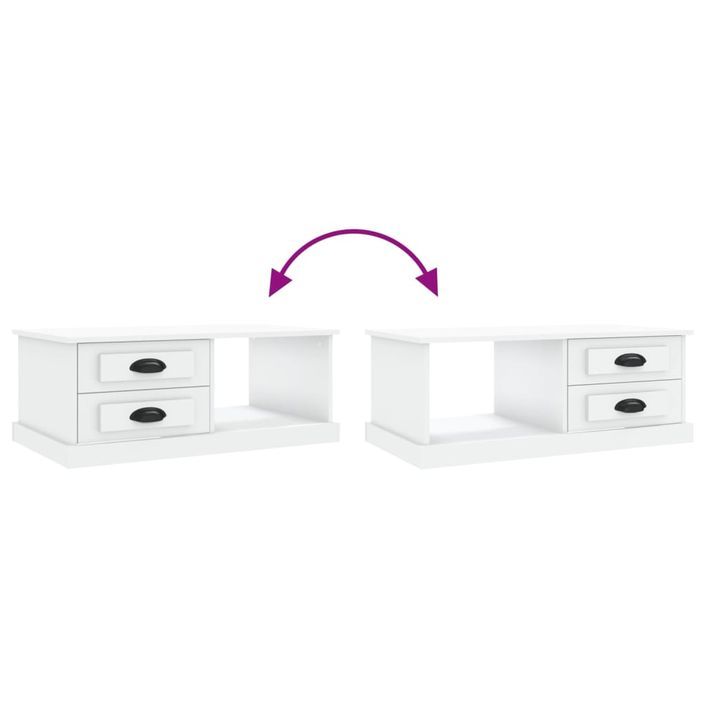 Table basse blanc 90x50x35 cm bois d'ingénierie - Photo n°9