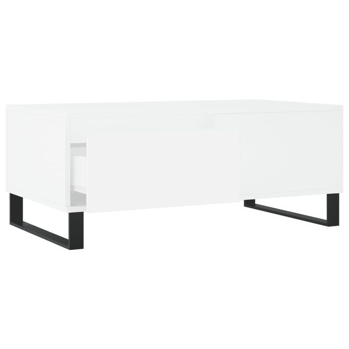 Table basse Blanc 90x50x36,5 cm Bois d'ingénierie - Photo n°6