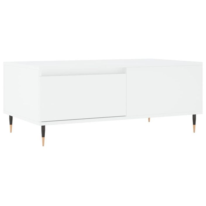 Table basse Blanc 90x50x36,5 cm Bois d'ingénierie - Photo n°2