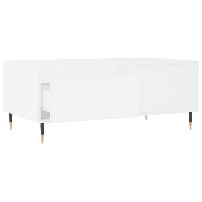Table basse Blanc 90x50x36,5 cm Bois d'ingénierie - Photo n°6