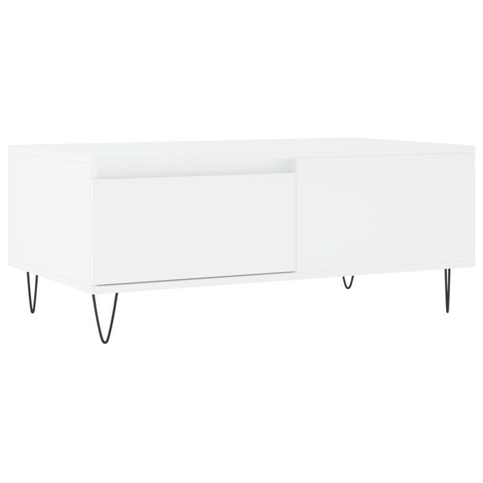 Table basse Blanc 90x50x36,5 cm Bois d'ingénierie - Photo n°2