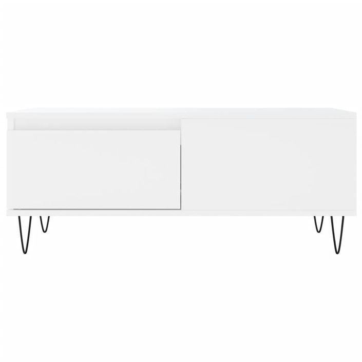 Table basse Blanc 90x50x36,5 cm Bois d'ingénierie - Photo n°5
