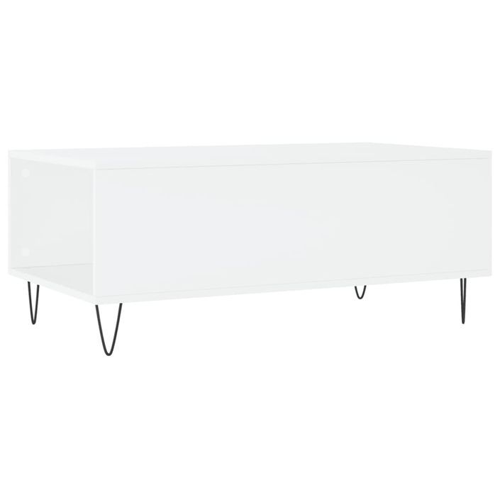 Table basse Blanc 90x50x36,5 cm Bois d'ingénierie - Photo n°8