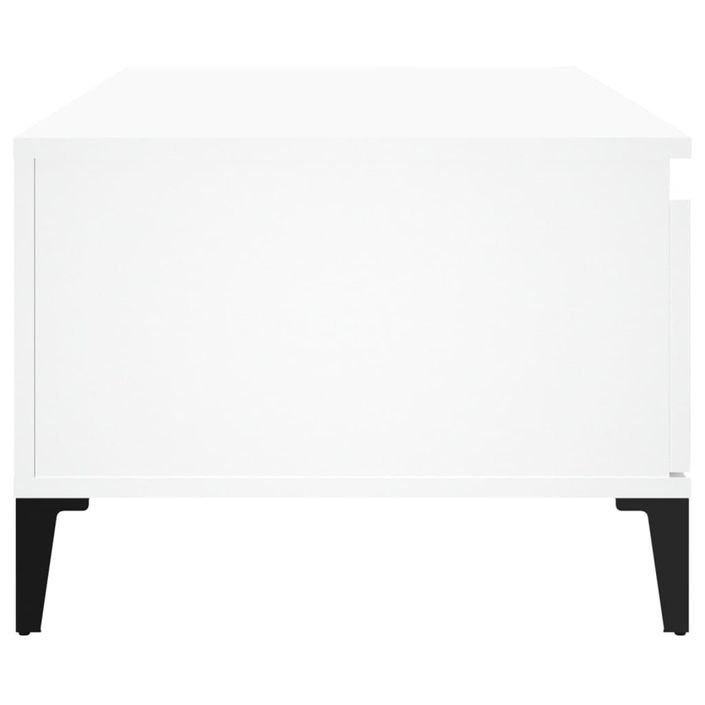 Table basse Blanc 90x50x36,5 cm Bois d'ingénierie - Photo n°8