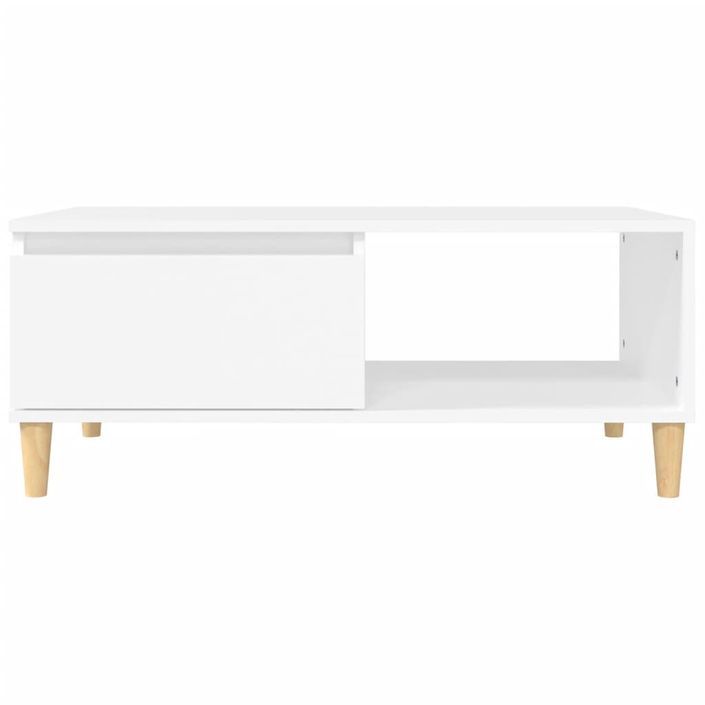 Table basse Blanc 90x50x36,5 cm Bois d'ingénierie - Photo n°5