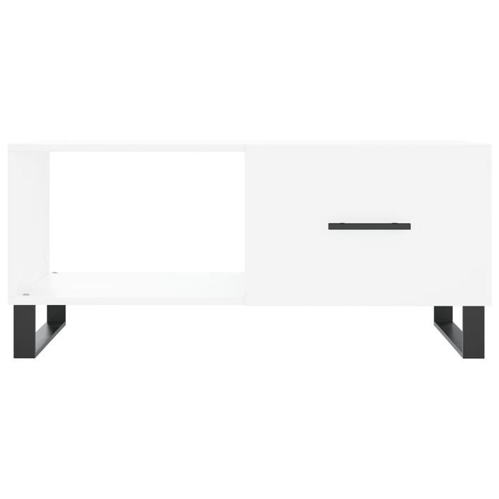 Table basse blanc 90x50x40 cm bois d'ingénierie - Photo n°5