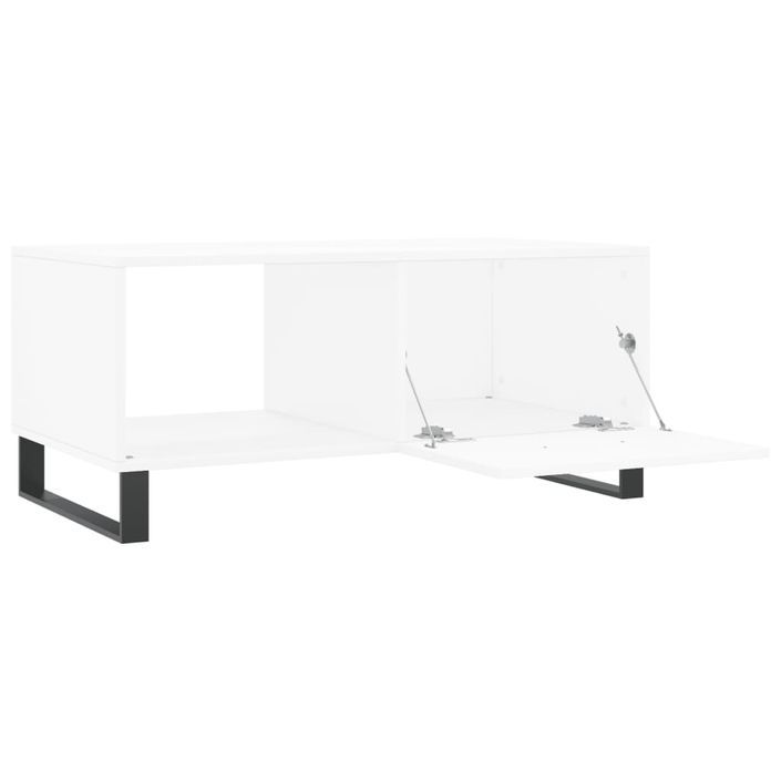 Table basse blanc 90x50x40 cm bois d'ingénierie - Photo n°6