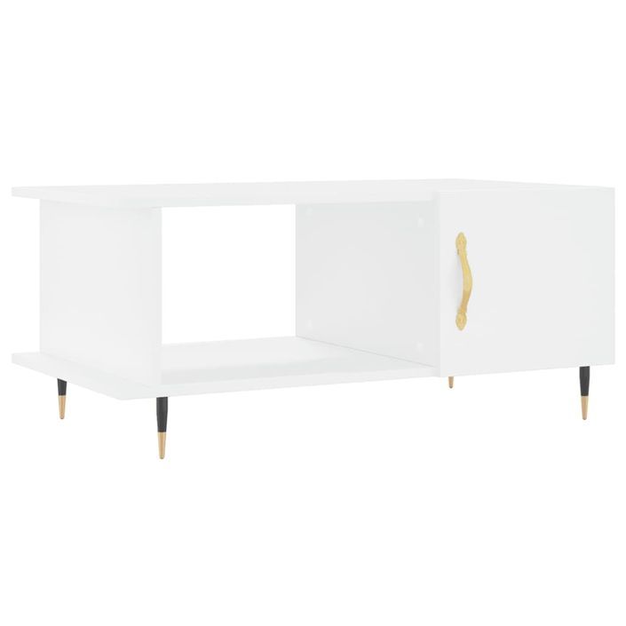 Table basse blanc 90x50x40 cm bois d'ingénierie - Photo n°2